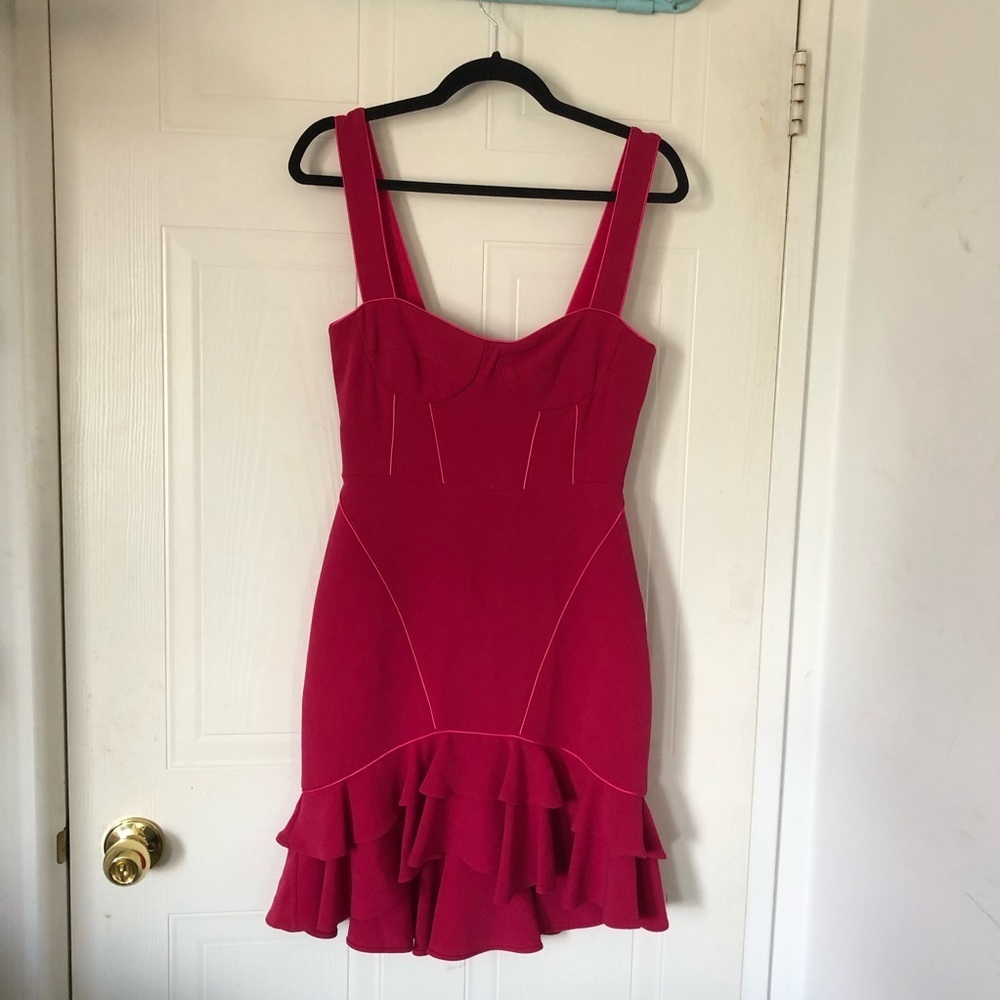 NWT Jonathan Simkhai Crepe Combo Mini Ruffle Dress - Picture 3 of 16